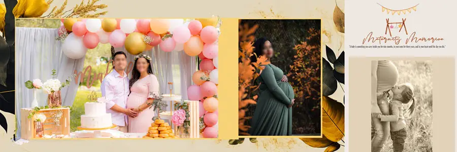 Creative Baby Shower Album Design 12x36 PSD Template Cover Page