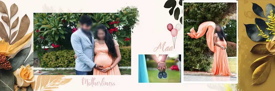 Unique Baby Shower Album PSD 12x36 Template Design