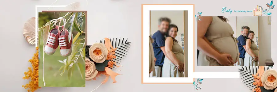 Baby Shower Photo Album 12x36 PSD Design Sheet Editable