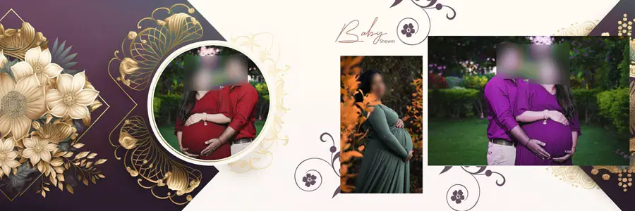 Editable Baby Shower 12x36 PSD Template for Photo Album