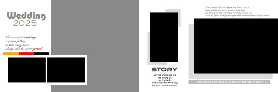 Elegant 12x36 Wedding Album Design PSD Layouts Free Download