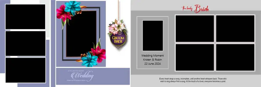 Elegant 12x36 Wedding Album Design PSD Layouts Free Download