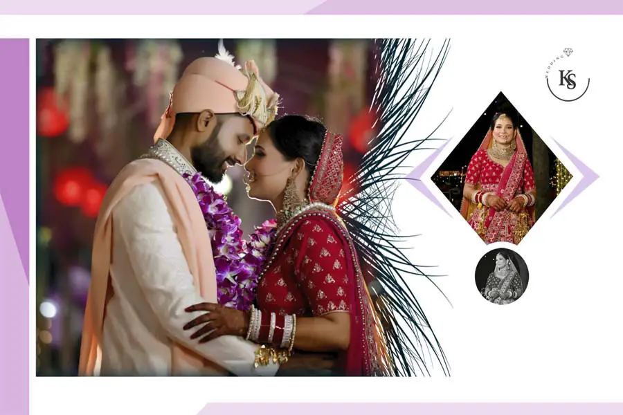 Indian wedding album cover 12x18 PSD template for couple photos
