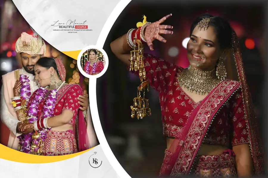 Latest 12x18 Indian wedding album cover design PSD