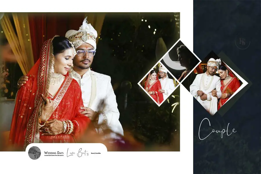 Modern 2025 Indian wedding album cover 12x18 PSD