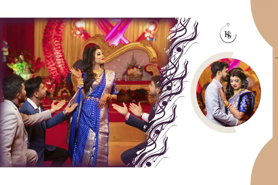Professional Indian wedding album cover 12x18 PSD design