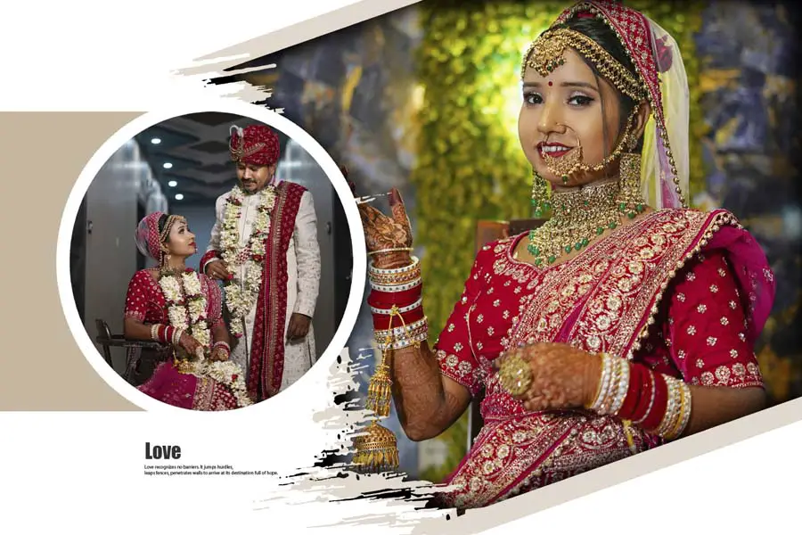 High quality 12x18 wedding album cover PSD for couples