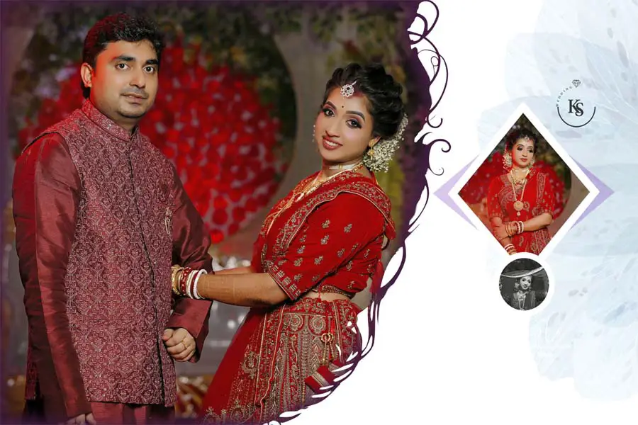 Groom and bride wedding album cover design 12x18 PSD