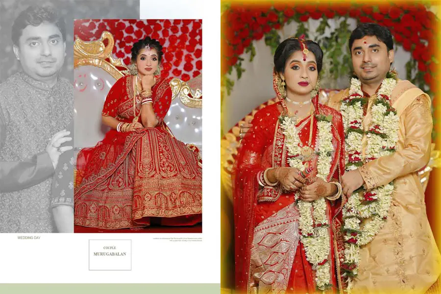 Engagement album cover 12x18 PSD Indian wedding style