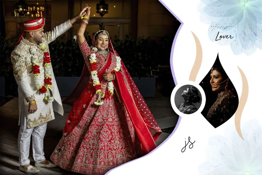 Clean and modern Indian wedding album cover 12x18 PSD