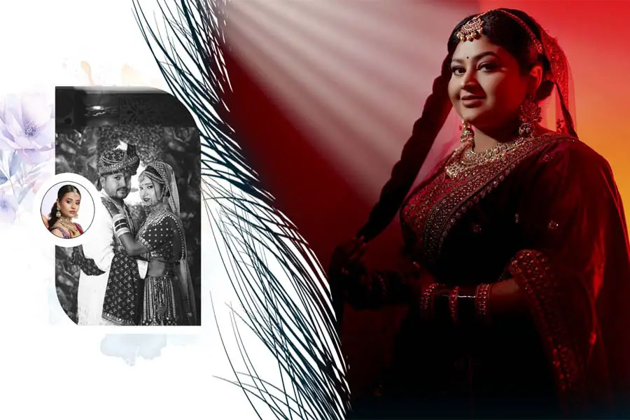 Royal style 12x18 Indian wedding album cover PSD