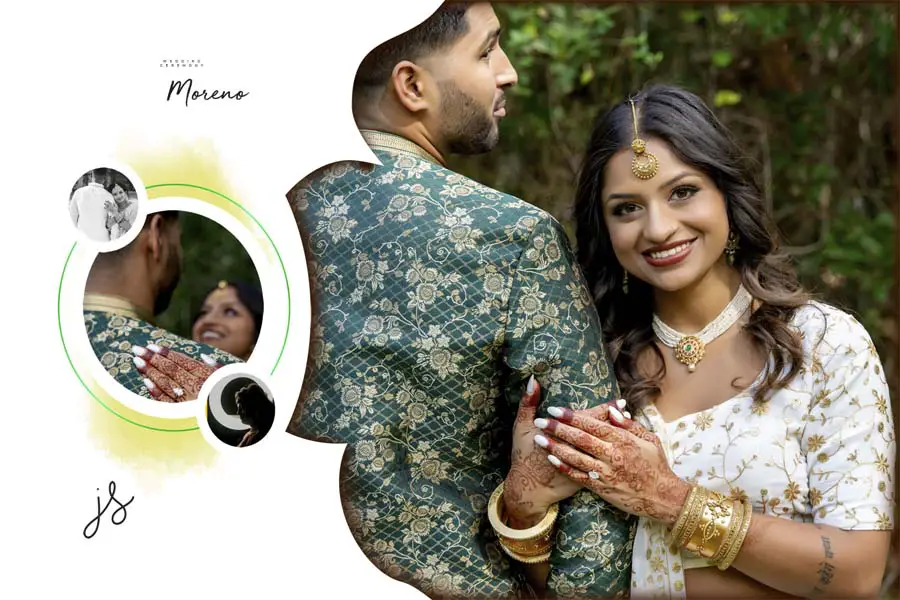 Traditional style Indian wedding album cover design 12x18 PSD