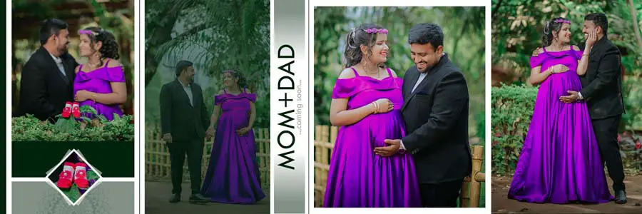 classic maternity album page 12x36 PSD template 300 dpi wedding album style