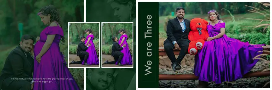 tintone style album layout 12x36 PSD template 300 dpi colorful portrait spread