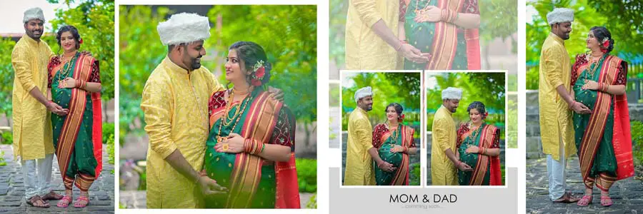 pregnancy photo album page 12x36 PSD template 300 dpi soft background