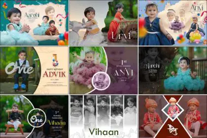 12 Baby Happy Birthday Album Cover Design PSD (12x18)