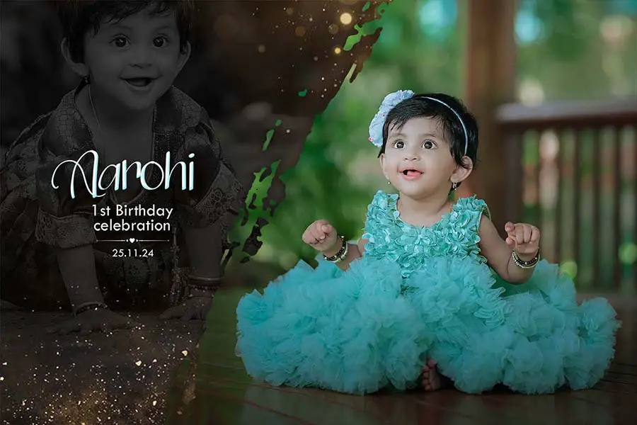 High quality baby birthday cover design PSD for photo album 12x18