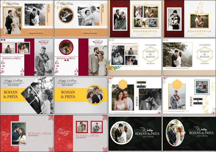 120 Wedding Album Cover Design 14x20 PSD Templates