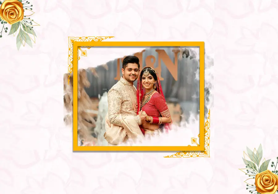 Premium wedding album back cover design 14x20 PSD for studio collections