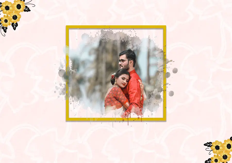 Professional wedding album back cover PSD template 14x20 ideal for studios