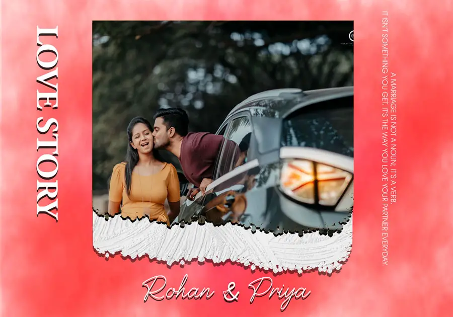 Luxury wedding album back cover PSD 14x20 with minimalist layout