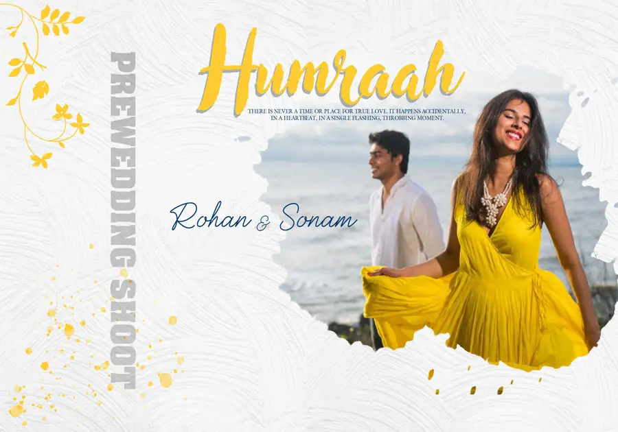 Creative wedding album back cover PSD template 14x20 for professional studios