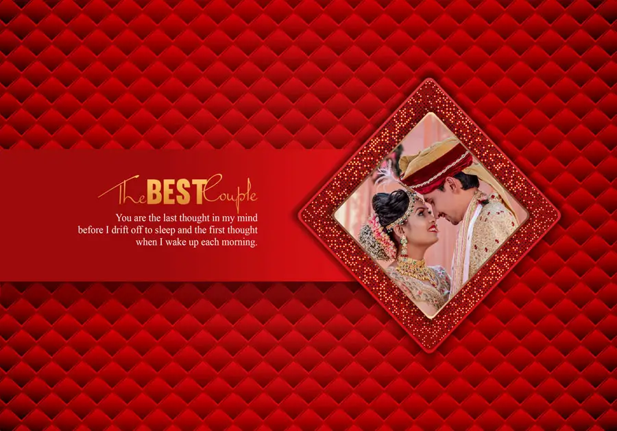 Classic wedding album back cover PSD 14x20 with refined typography