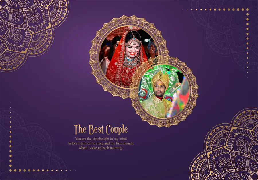 Minimal wedding album back cover PSD template 14x20 with clean style