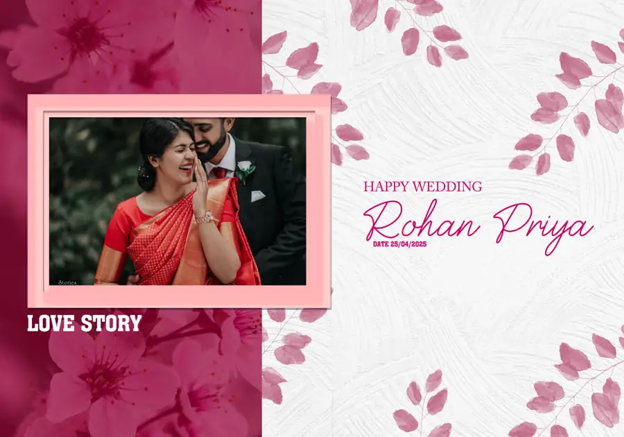 High-quality wedding album back cover PSD 14x20 for premium prints