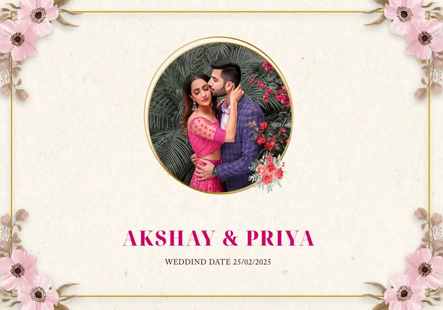 Classic wedding album back cover PSD 14x20 with ornamental design