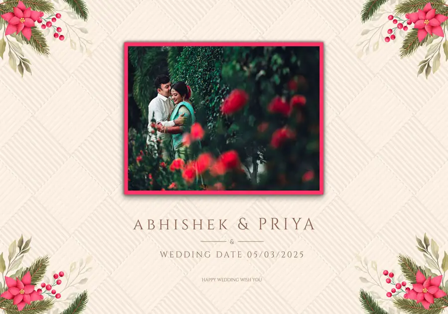 Premium wedding album back cover PSD 14x20 for studio albums