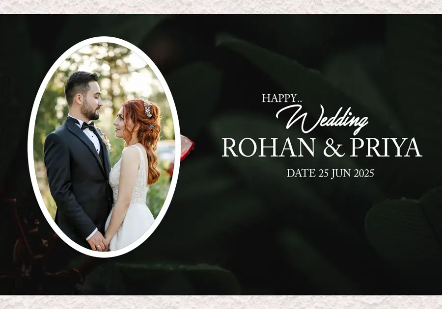 Stylish wedding album back cover PSD template 14x20 for studio use