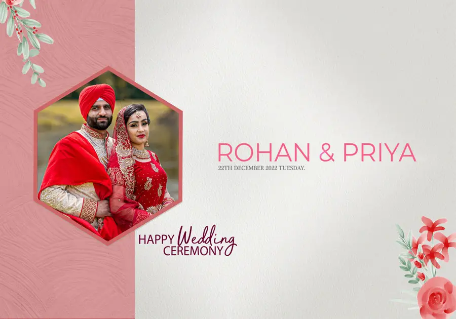 High-resolution wedding album back cover PSD 14x20 for printing