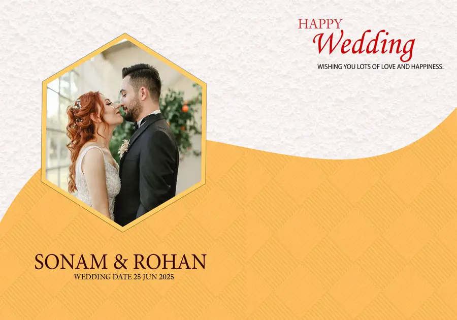 Creative wedding album back cover design 14x20 PSD for photographers