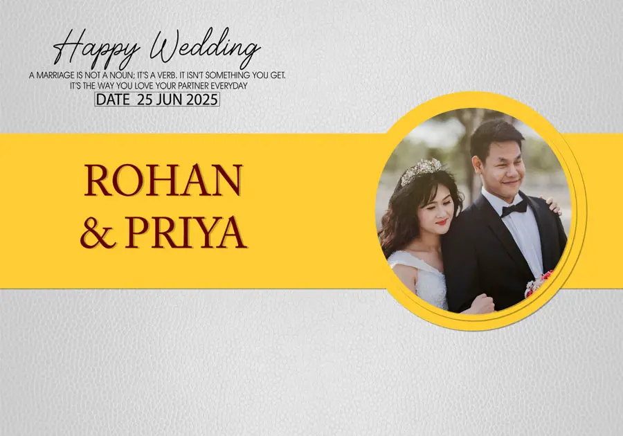 Premium wedding album back cover PSD 14x20 with clean layout