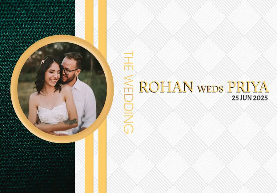 Modern wedding album back cover PSD 14x20 with minimalist elements