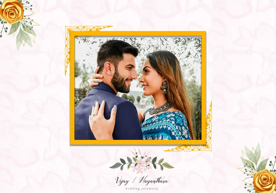 Professional wedding album front cover PSD 14x20 with elegant design