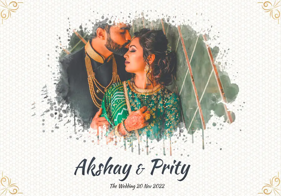 Creative wedding album front cover design 14x20 PSD for album makers