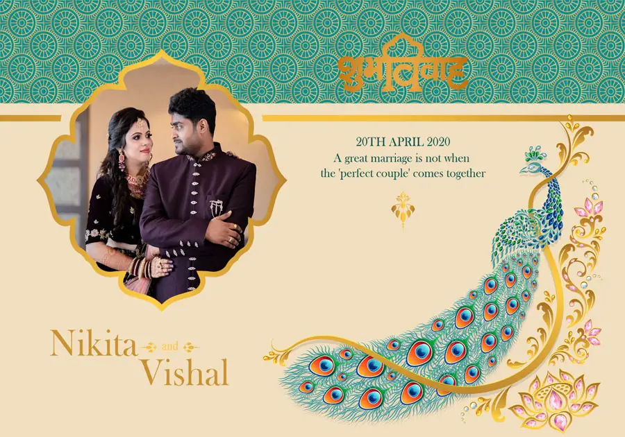 Premium wedding album front cover PSD 14x20 for professional use