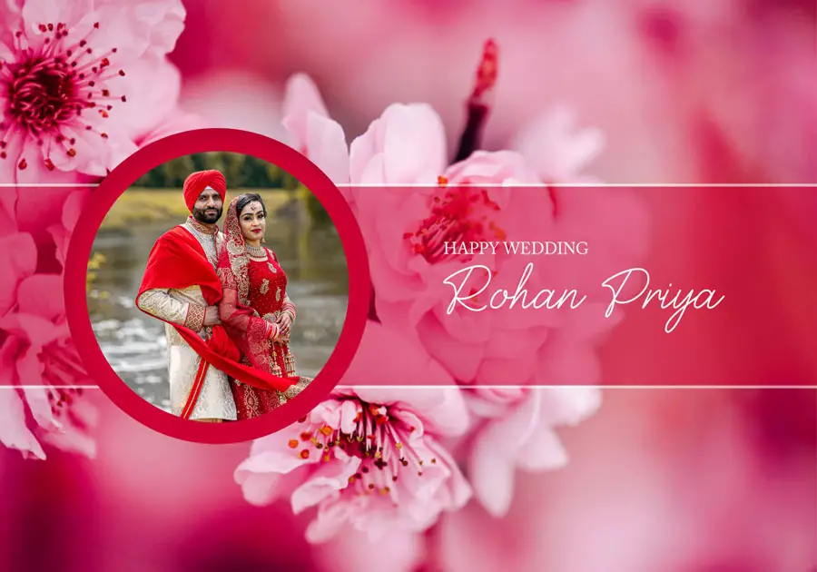 Luxury wedding album front cover PSD 14x20 for photographers