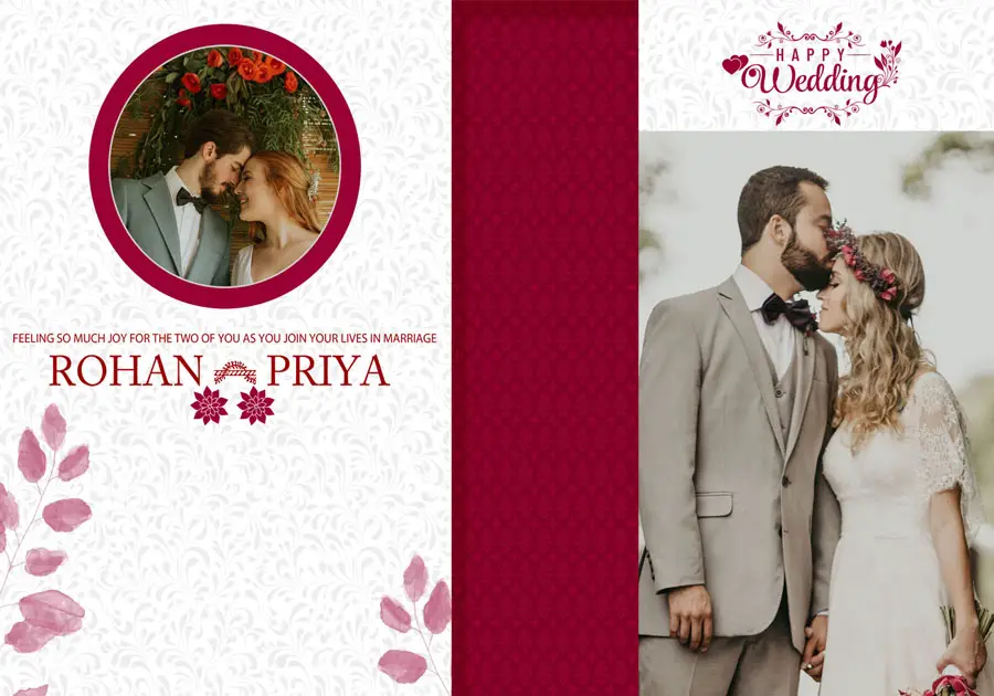 Creative wedding album front cover PSD 14x20 for premium albums
