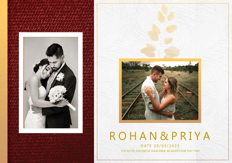 Luxury wedding album front cover PSD 14x20 for premium albums