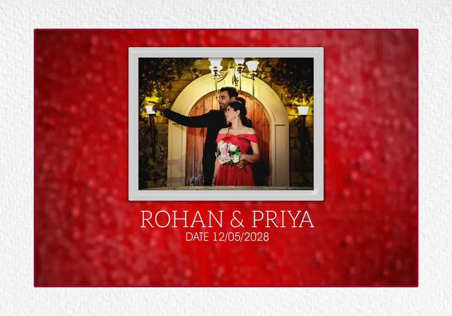 Modern wedding album front cover PSD 14x20 with minimalist style