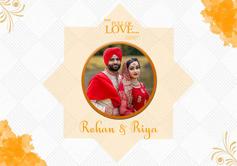 Modern wedding album front cover PSD 14x20 for professional use