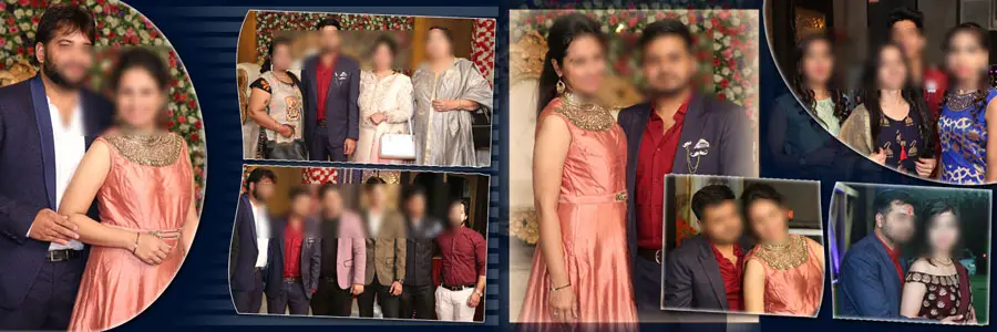 creative wedding reception album design psd with modern photo layout