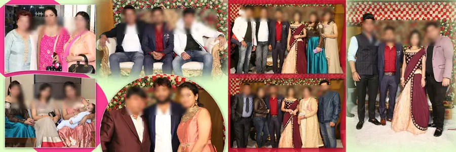 reception wedding album psd template with creative photo placement