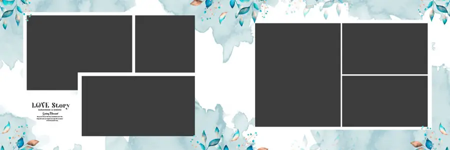 Floral Wedding Album Design 12x36 PSD Template 11 - editable smart objects Photoshop