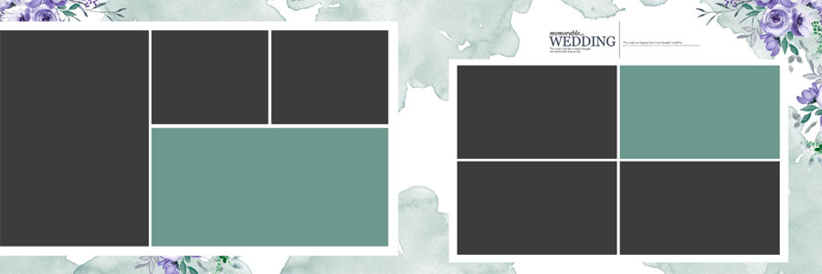 Floral Wedding Album Design 12x36 PSD Template 12 - floral wedding album PSD pack