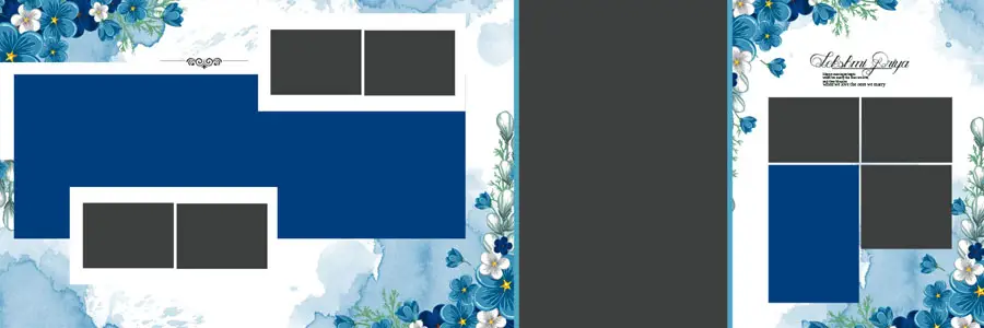 Floral Wedding Album Design 12x36 PSD Template 14 - high quality wedding album PSD