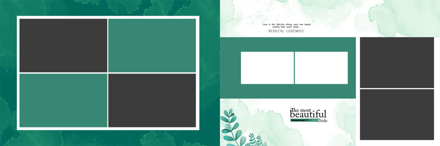 Floral Wedding Album Design 12x36 PSD Template 19 - elegant floral album PSD